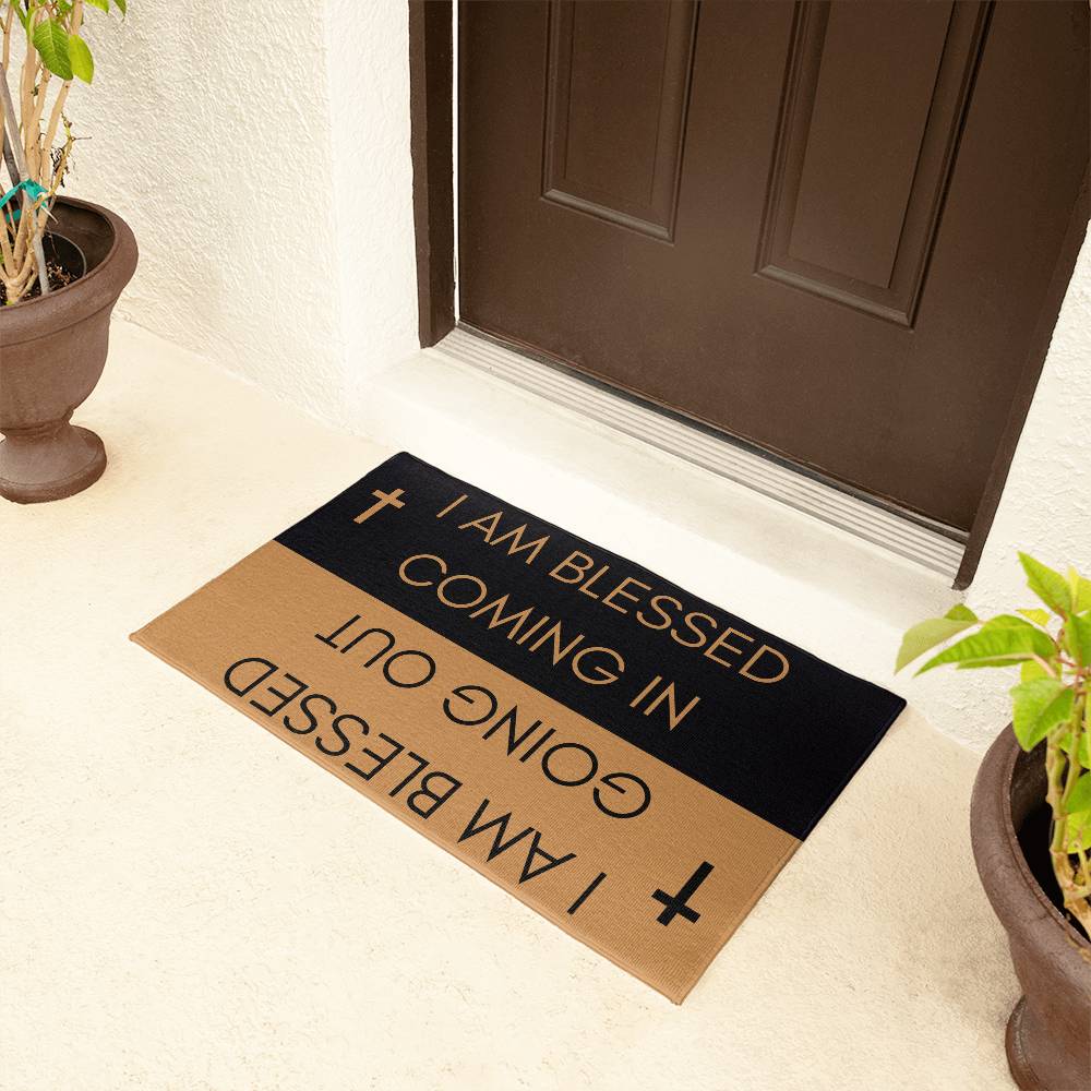 I Am Blessed Door Mat - Front Door Mat - Housewarming Gift - Apartment Door Mat - Indoor Doormat - Christmas Gifts