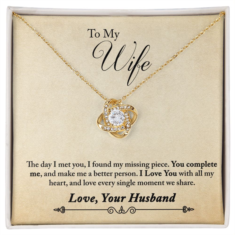 To My Wife - Love Knot Pendant Necklace - Gift for Wife