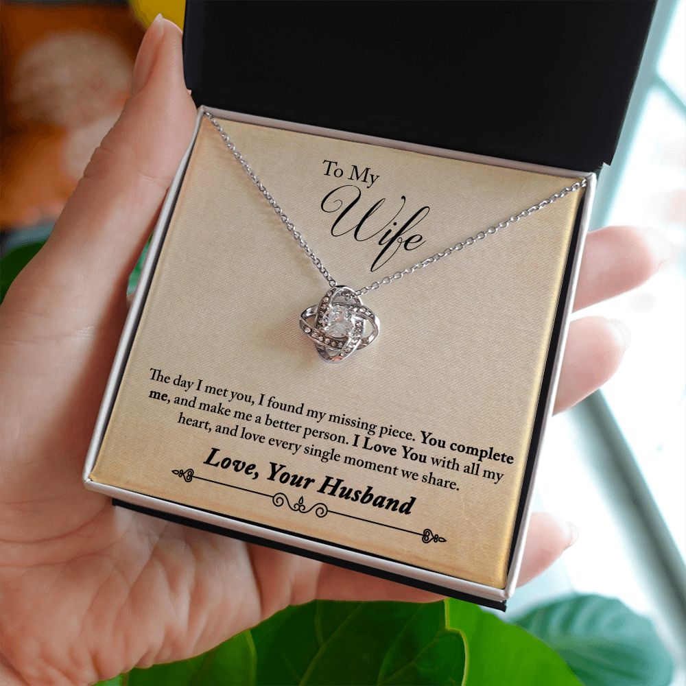 To My Wife - Love Knot Pendant Necklace - Gift for Wife