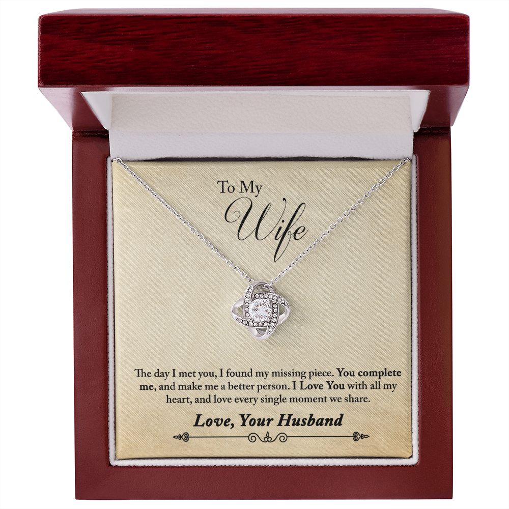 To My Wife - Love Knot Pendant Necklace - Gift for Wife