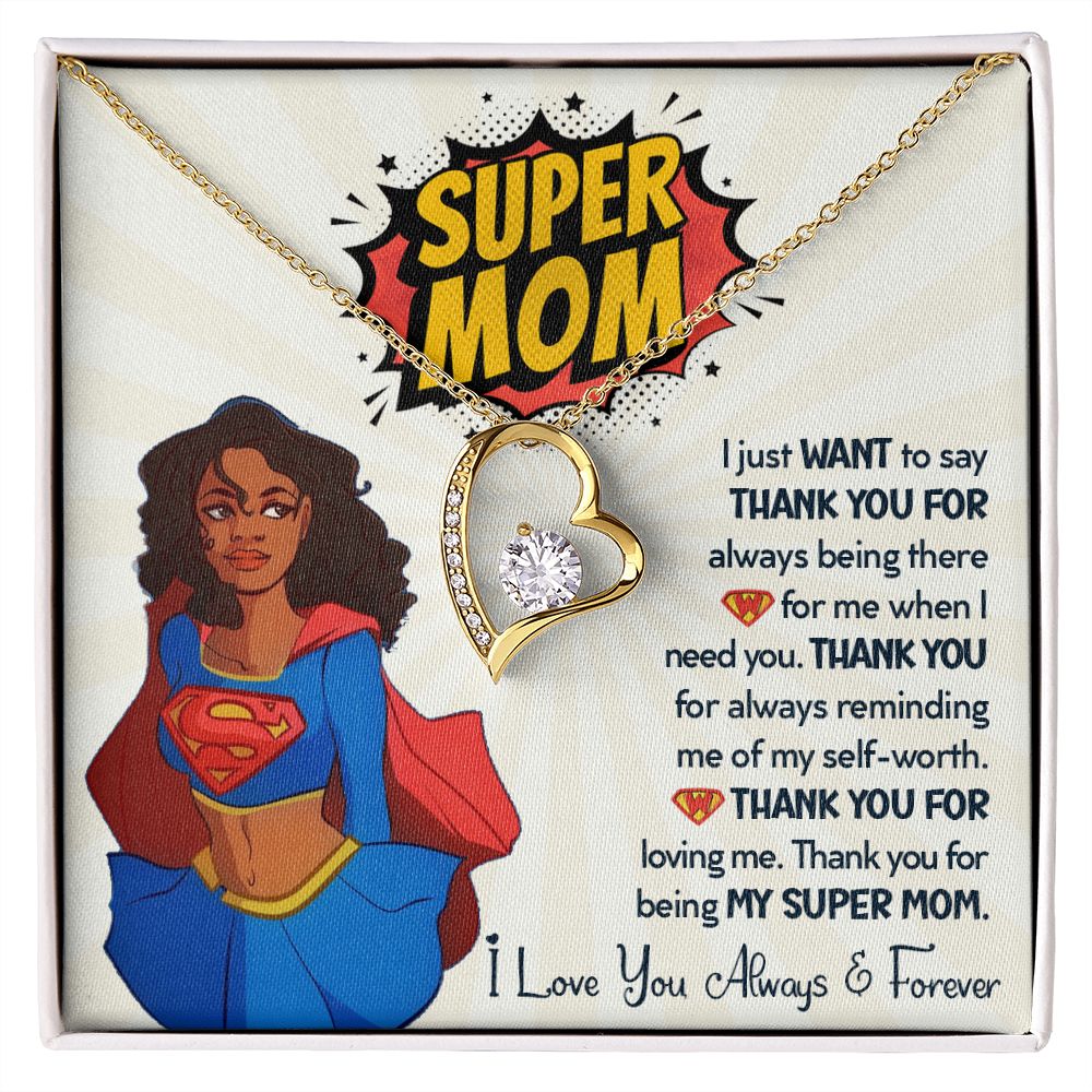 Super Mom - Forever Love Heart Pendant Necklace