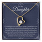 Heart Pendant Necklace w/ message - Gift for Daughter - Silver & Gold